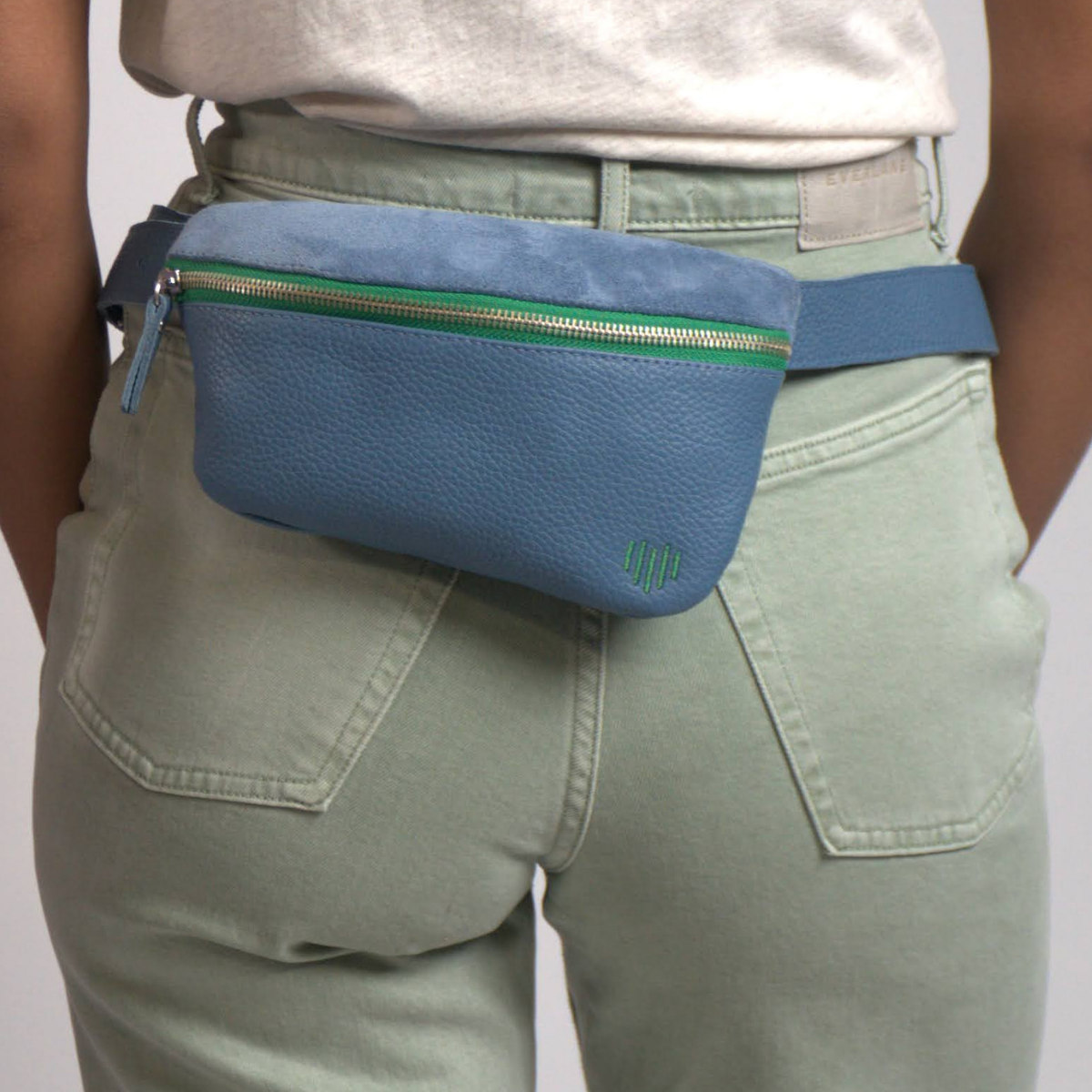 Cool Denim Blue Mens Small Fanny Pack Waist Bag Blue Chest Bag Hip Bag