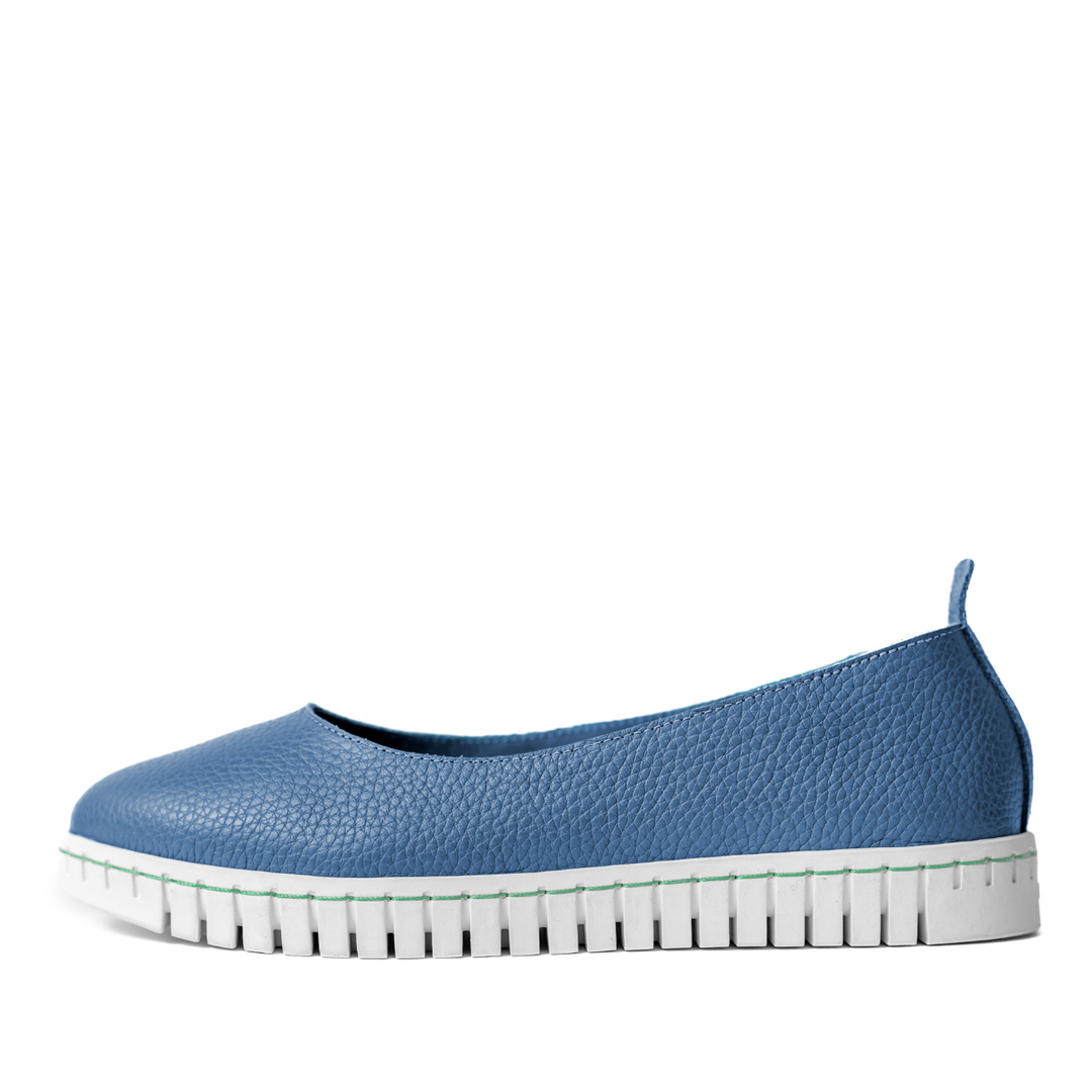 CUSHY Women s denim flat shoes Italian leather Suggies