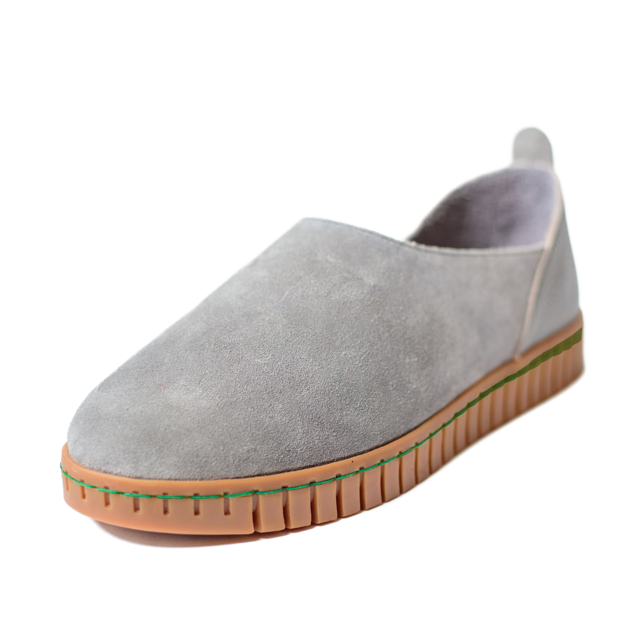 Women s grey flat shoes Italian leather SUGGIES Suggies