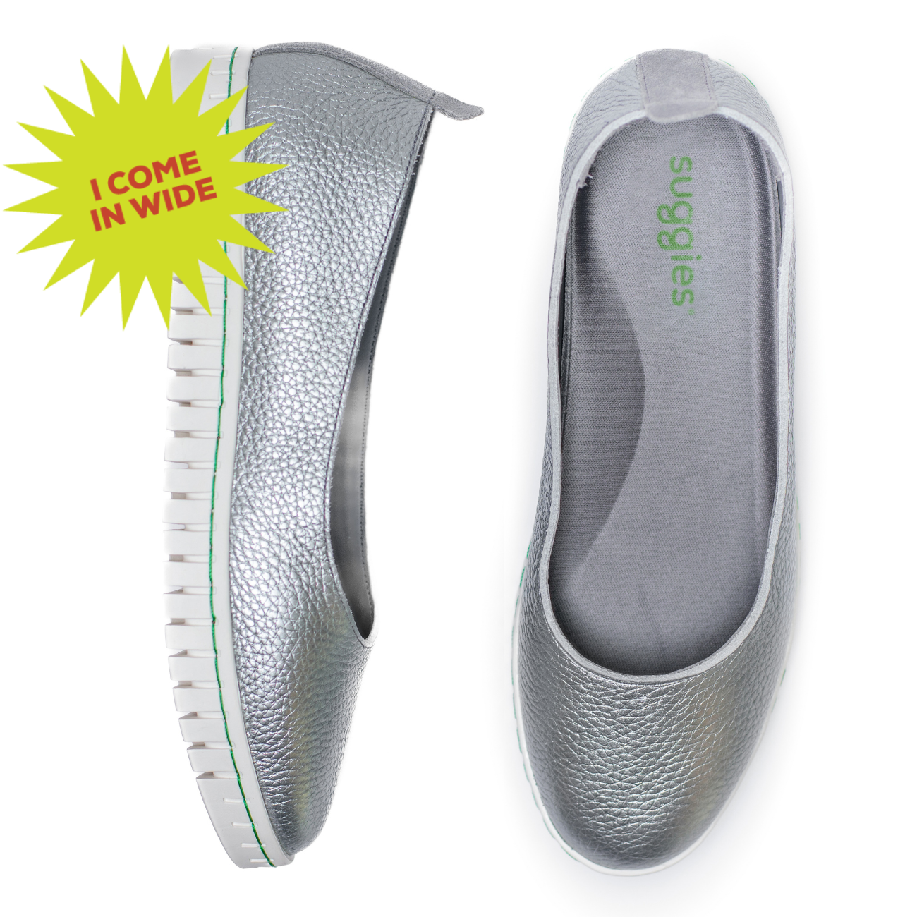 Wide 2025 silver flats